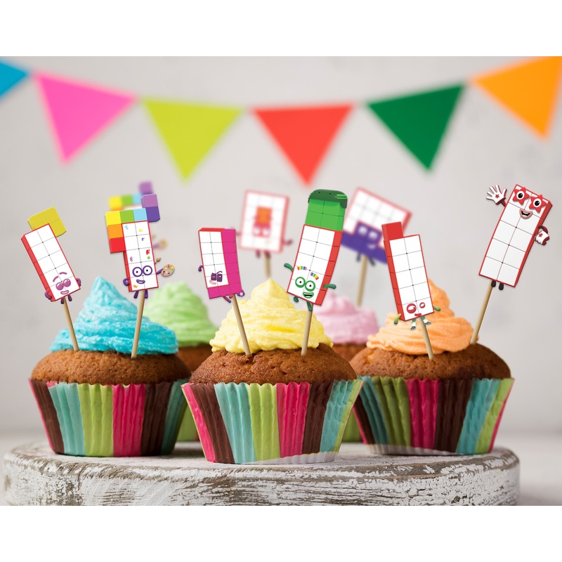 Number Blocks Theme Personalized Cup Cake Topper