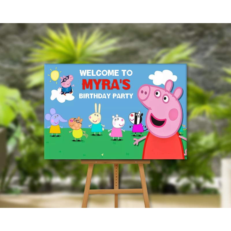 Peppa Pig Theme Personalized Welcome Board