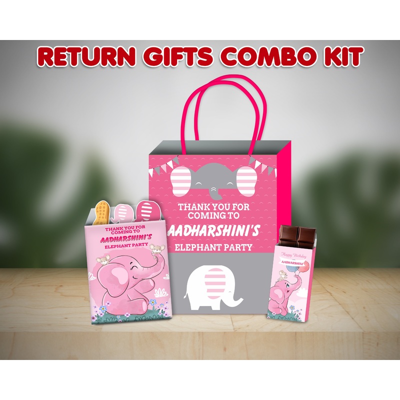 Pink Elephant Theme Return Gift Combo