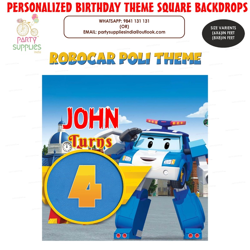 Robo Poli Theme Square Backdrop
