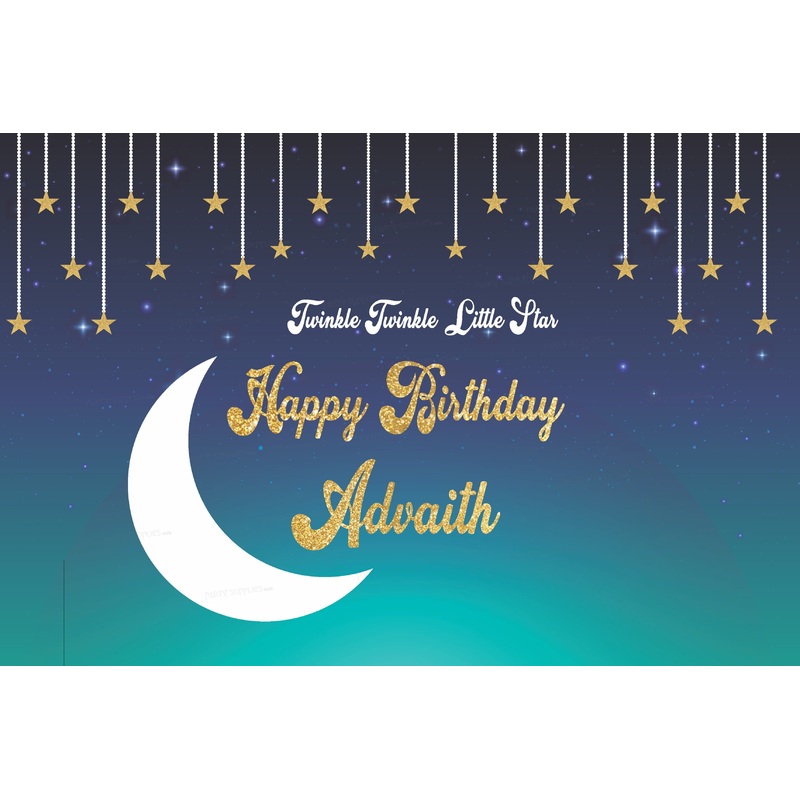Twinkle Twinkle Little Star Boy Theme Personalized Backdrop