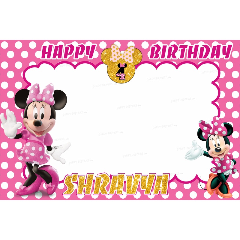 Minnie Mouse Theme with Baby Name Photobooth