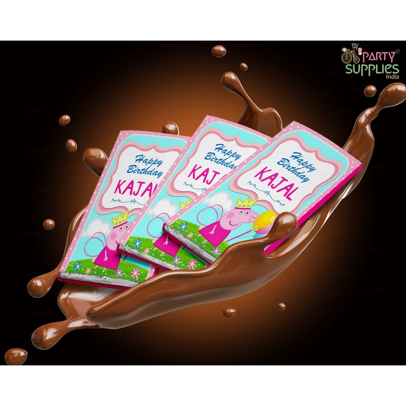 Peppa Pig Theme Personalized Home Made Chocolate Return Gifts