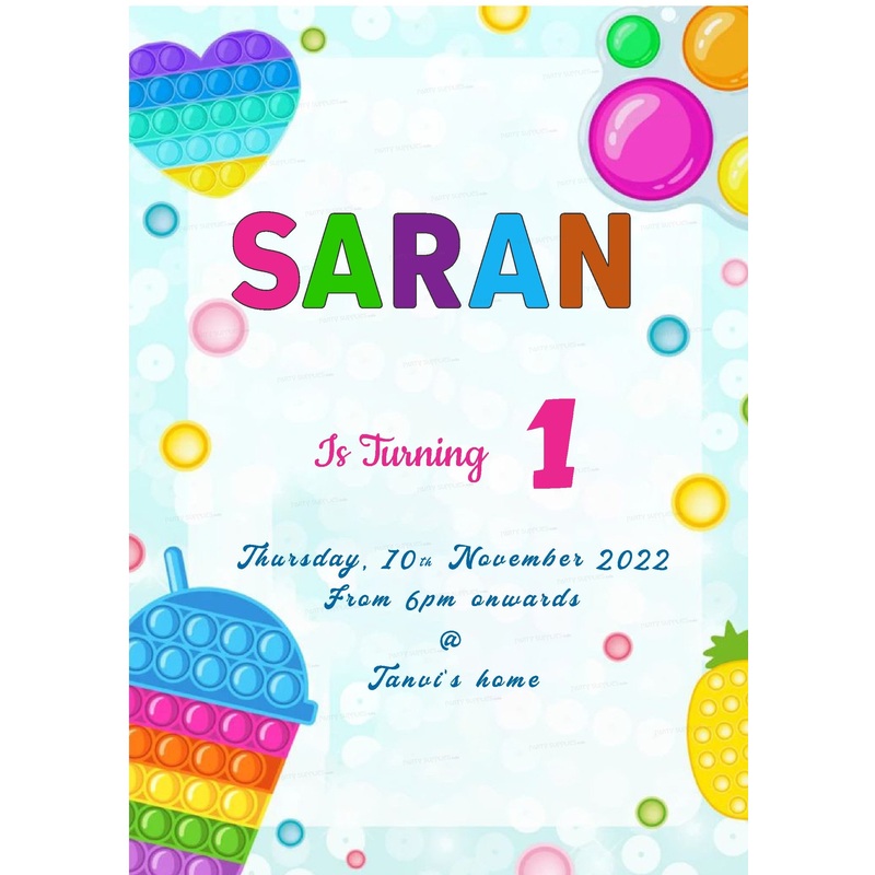 Pop It Theme Invite