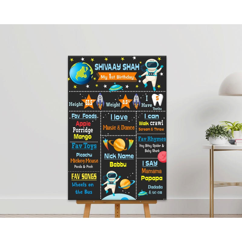 Space Theme Customized Chalk Board