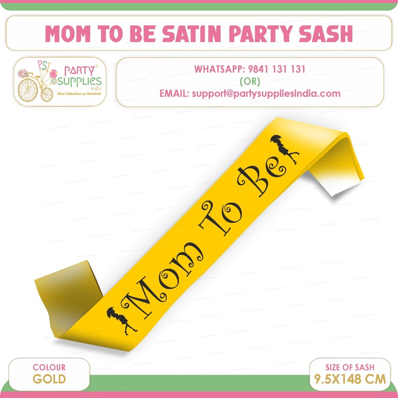 Mom to Be Gold Satin Party Sash