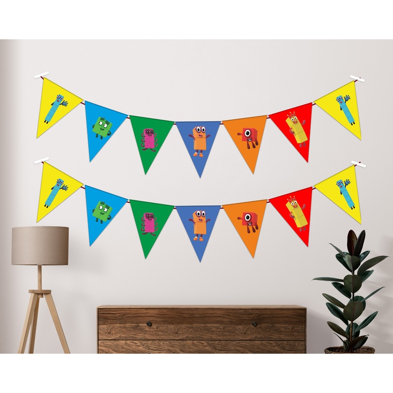Number Blocks Theme Flag Bunting