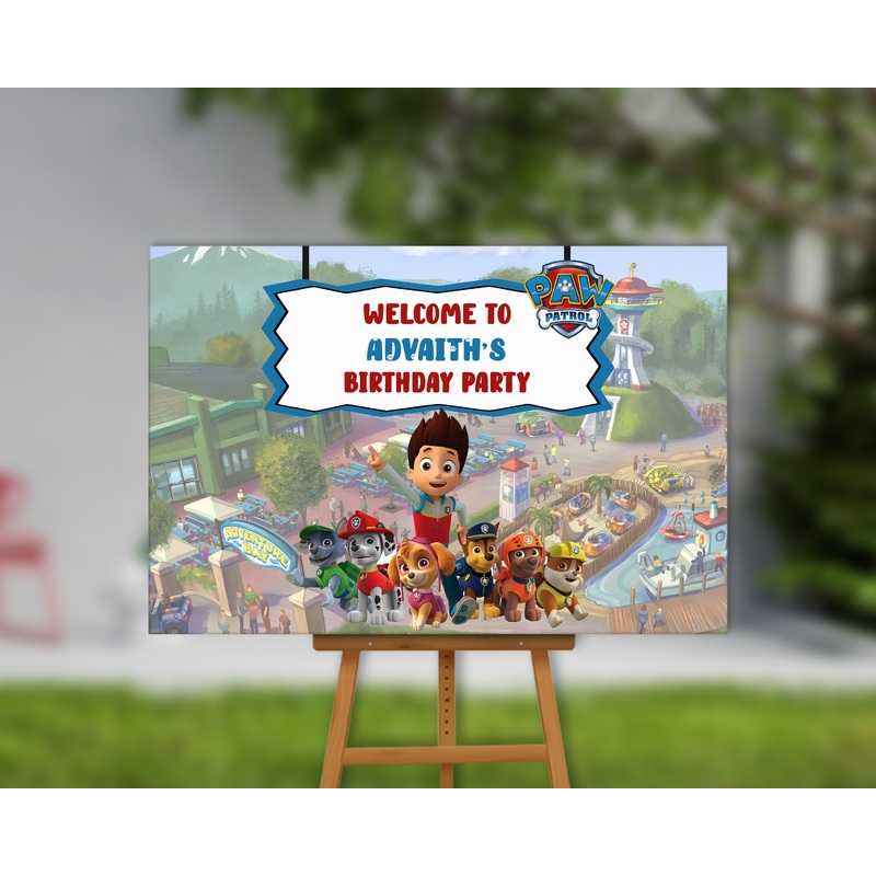 Paw Patrol Theme Customized Welcome Board