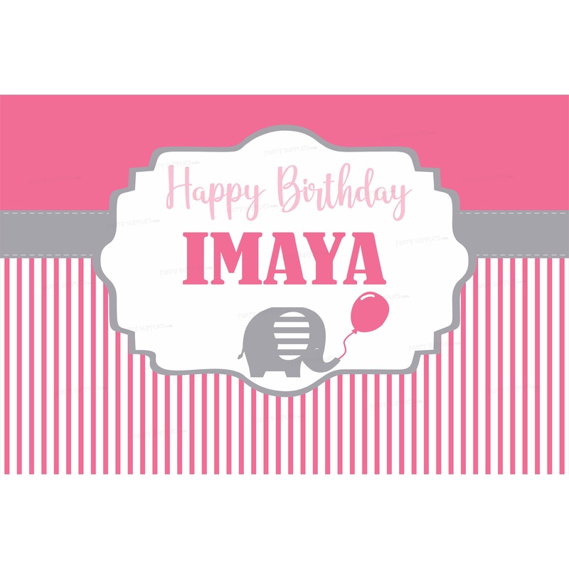 Pink Elephant Theme Backdrop