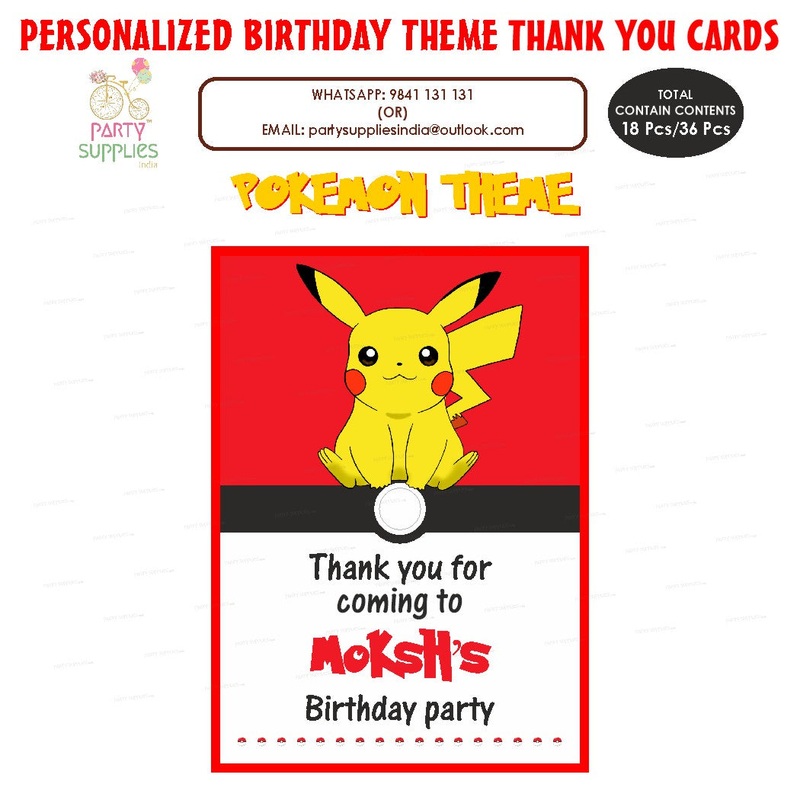 Pokemon Theme Thank You Card