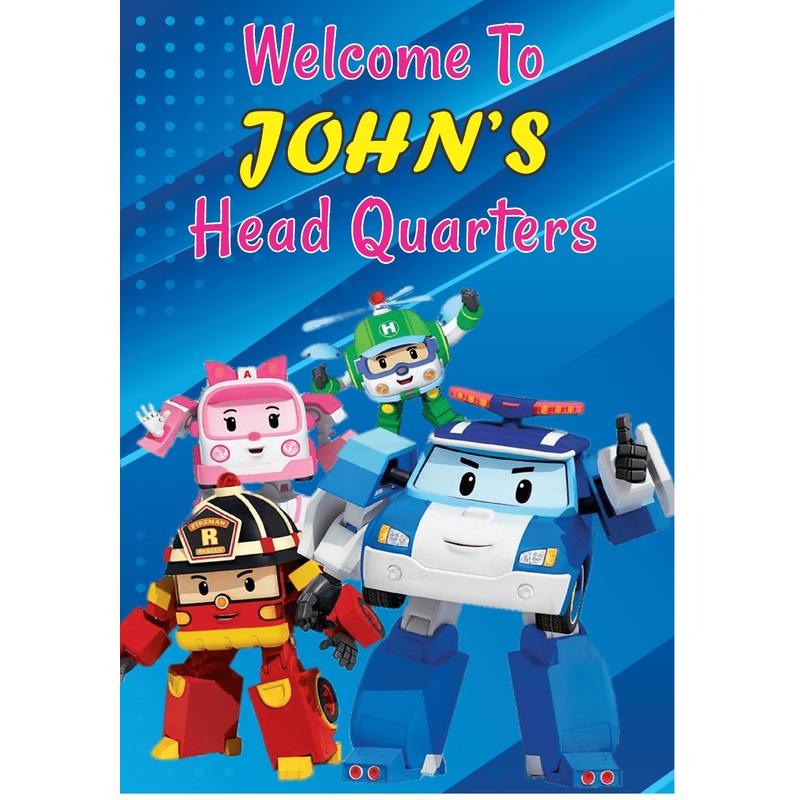 Robo Poli Theme Welcome Board