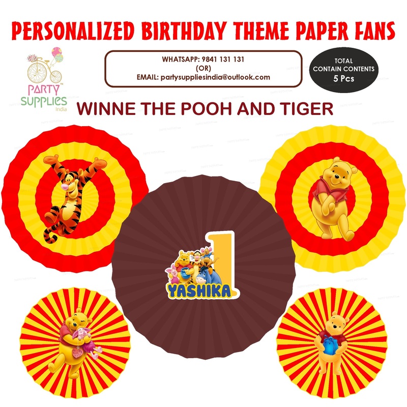 Winnie the Pooh Theme Paper Fan