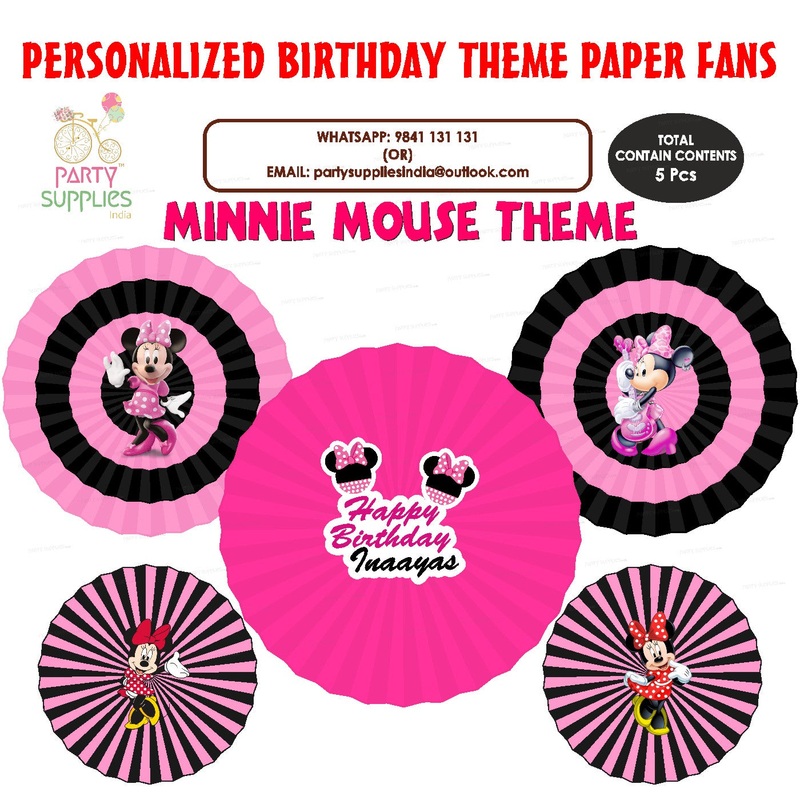Minnie Mouse Theme Paper Fan