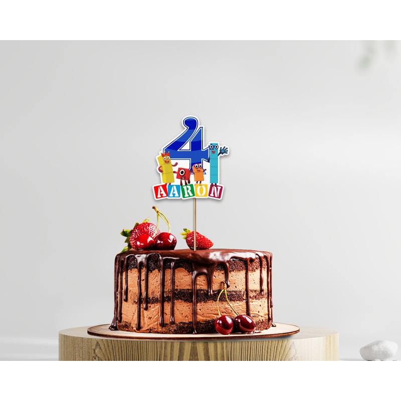 Number Blocks Theme Cake Topper