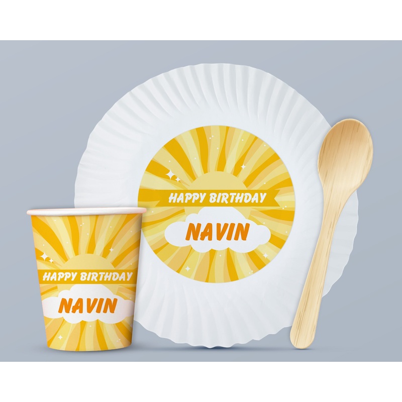 Sunshine Theme Party Cups and Plates Combo