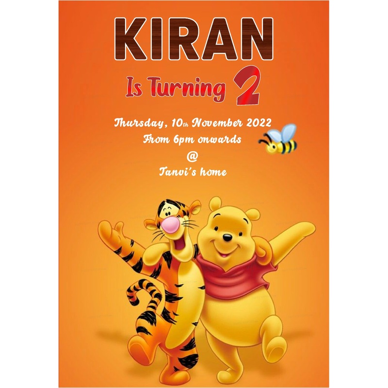 Winnie the Pooh Theme Invite