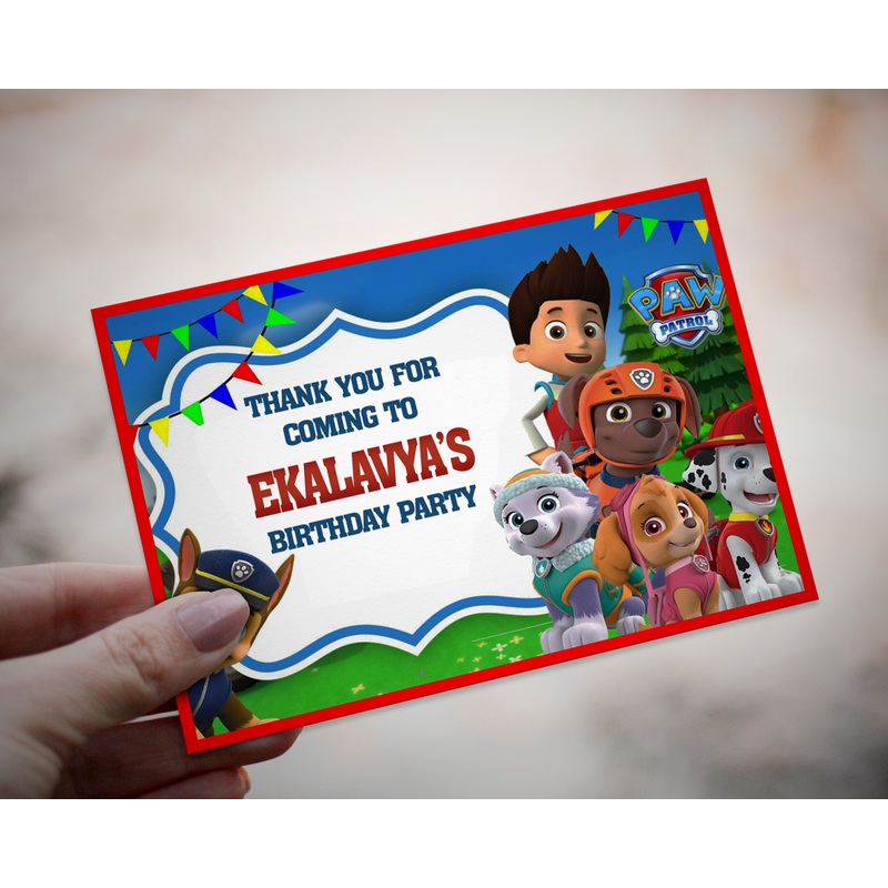 Paw Patrol Thank You Card