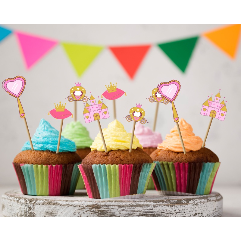 Princess Theme Charming Cup Cake Topper