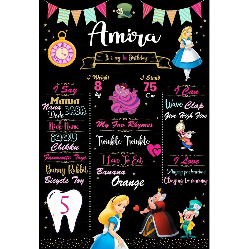 Alice in Wonderland chalk board