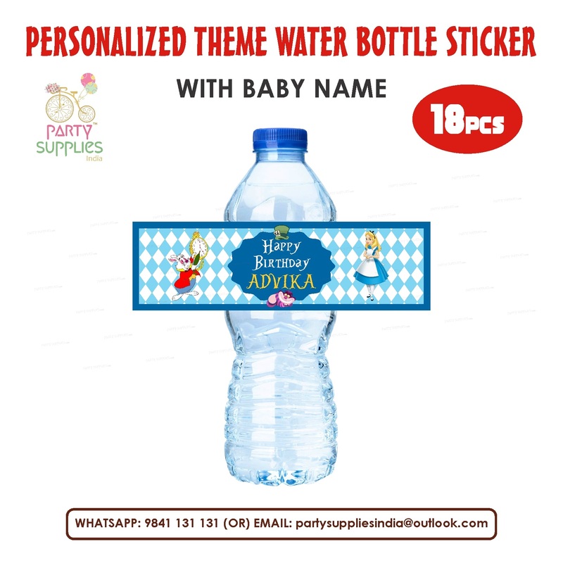 Alice in Wonderland Theme Water Bottle Sticker