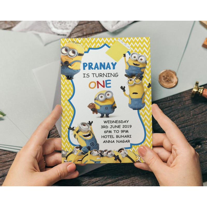 Minion Theme Personalized Invite
