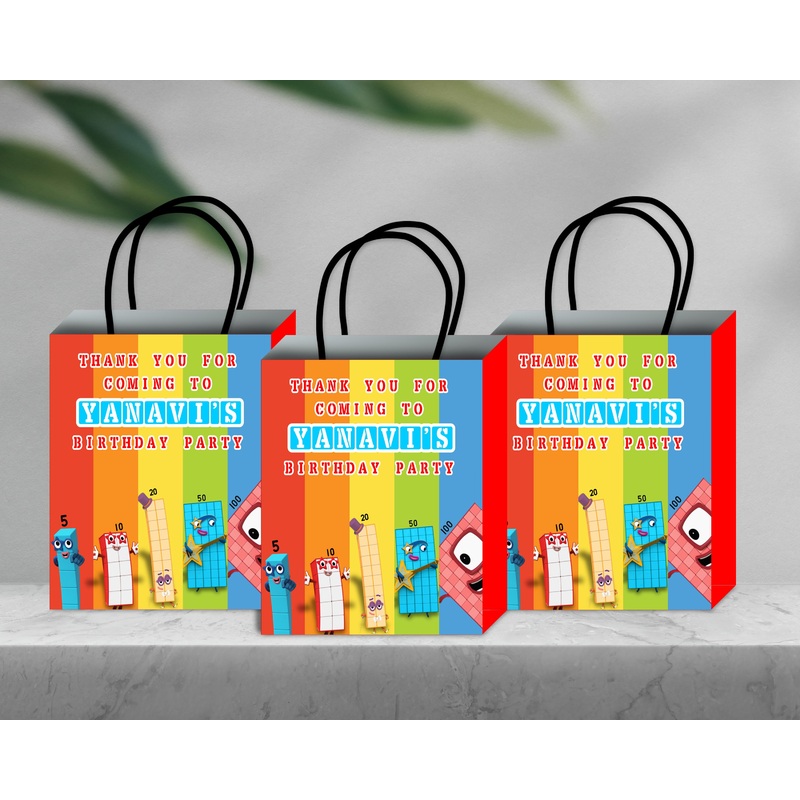 Number Blocks Theme Return Gift Bag