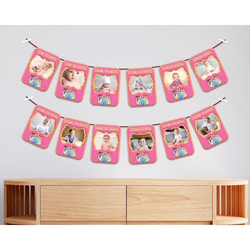 Princess  Theme 12 Months Photo Banner