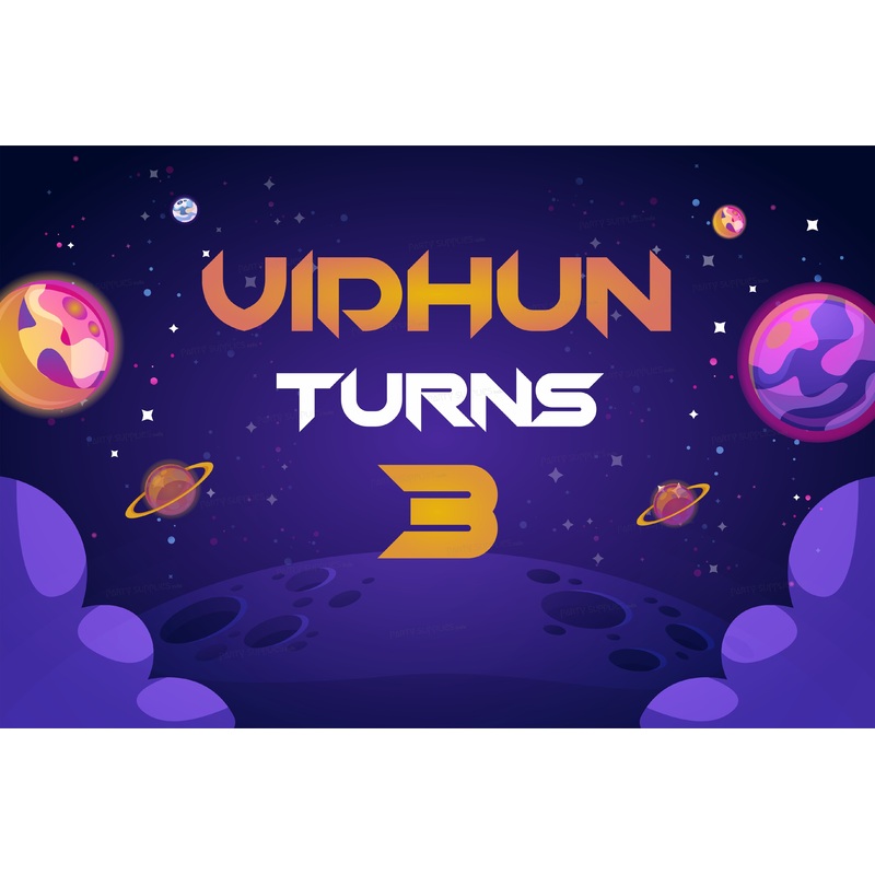Space Theme Personalized Backdrop