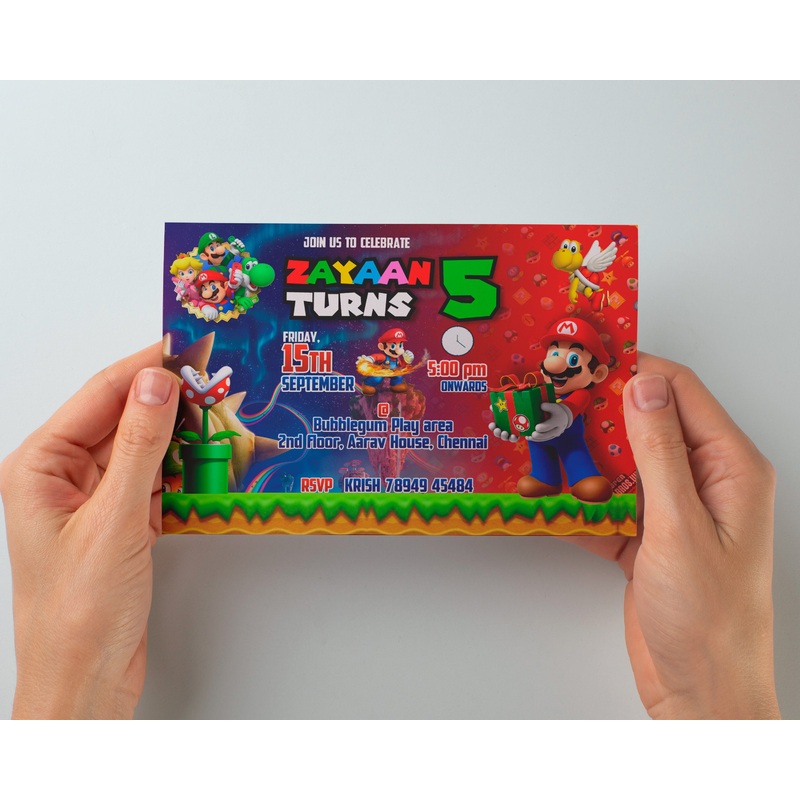 Super Mario Theme Customized Invite