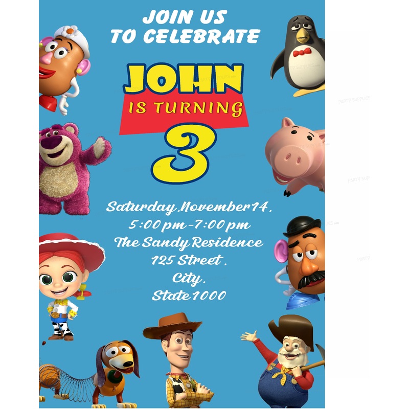 Toy Story Themes Customized Invite