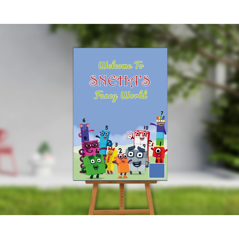 Number Blocks Welcome Board Theme