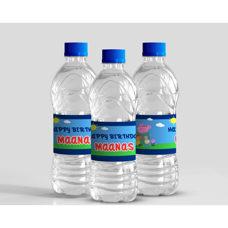 Peppa Pig Theme Customized Water Bottle Sticker