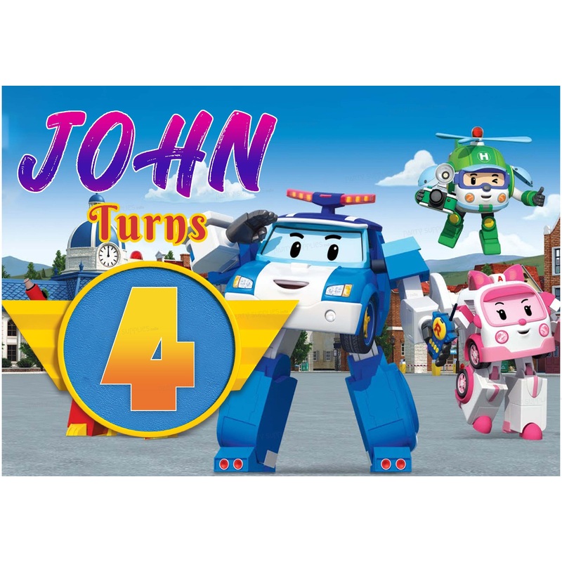 Robo Poli Theme Backdrop