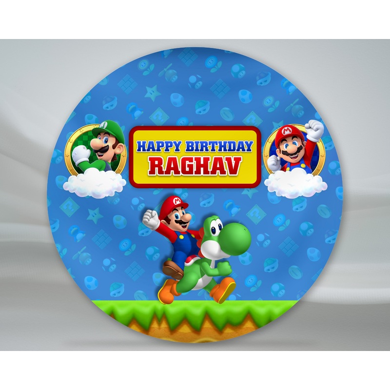 Super Mario Theme Customized Round Backdrop
