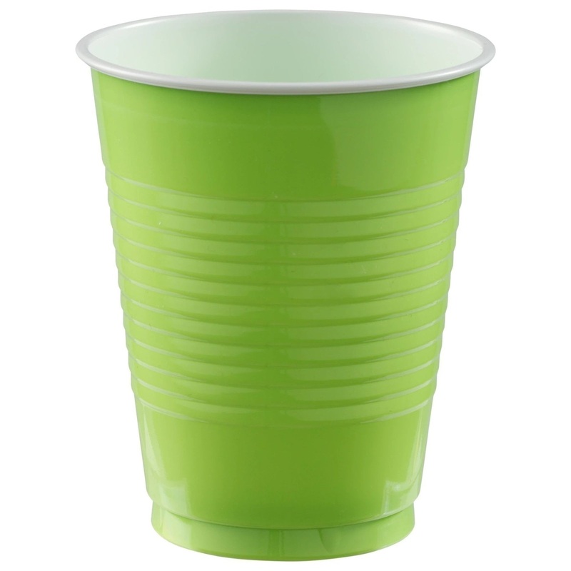 18 Oz. Plastic Cups, 50 Count - Kiwi