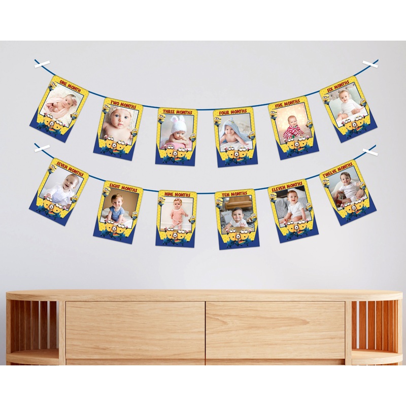 Minion Theme 12 Months Photo Banner