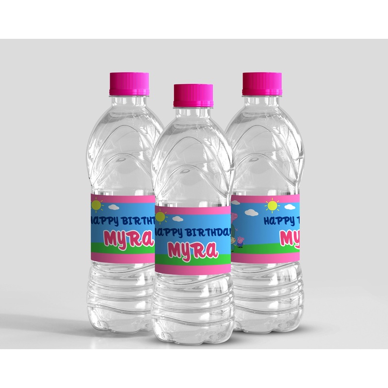 Peppa Pig Theme Water Bottle Sticker