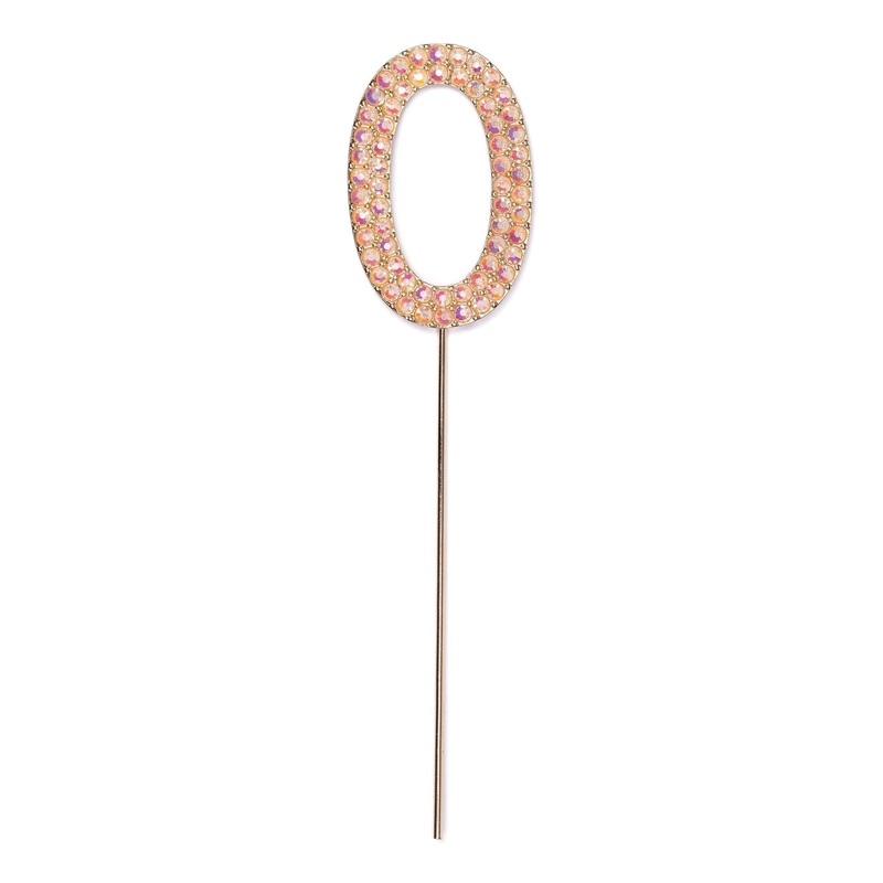 Rhinestone Number 0, Pink (1 pc)