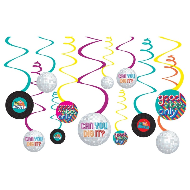 Swirl Decorations - Good Vibes, 12 Piece