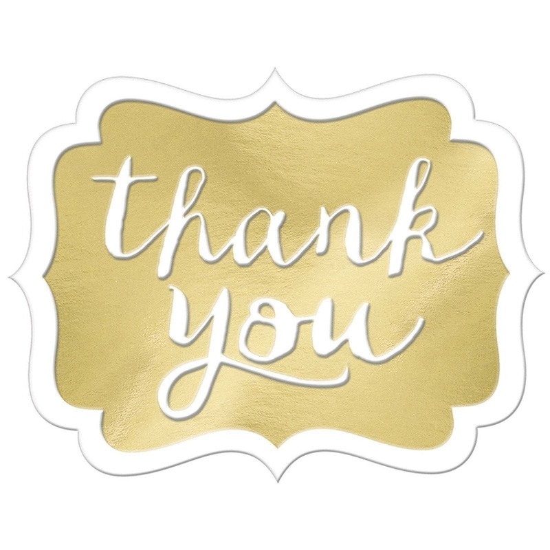 Thank You Stickers - Gold