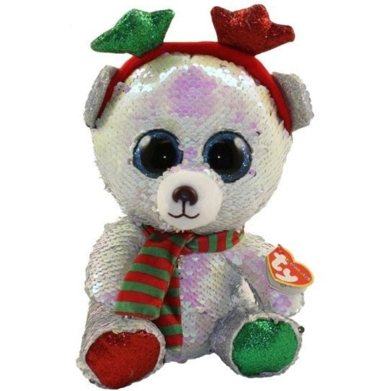 Ty - Christmas Mistletoe Bear Antlers Medium
