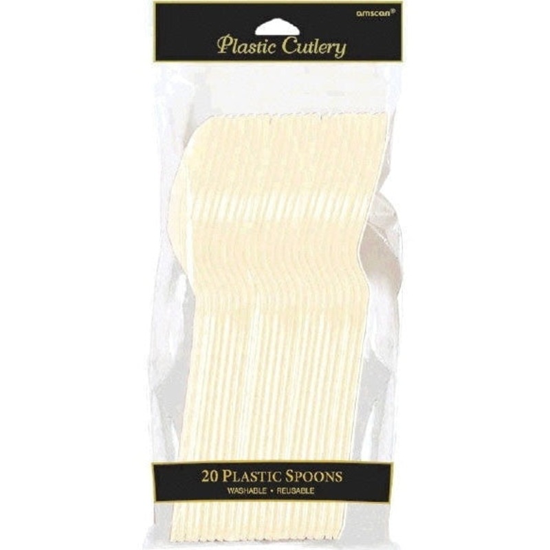 Vanilla Creme Plastic Spoons 20 Count