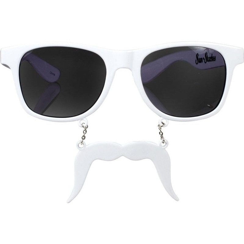 White Handlebar Sunstache Sunglasses