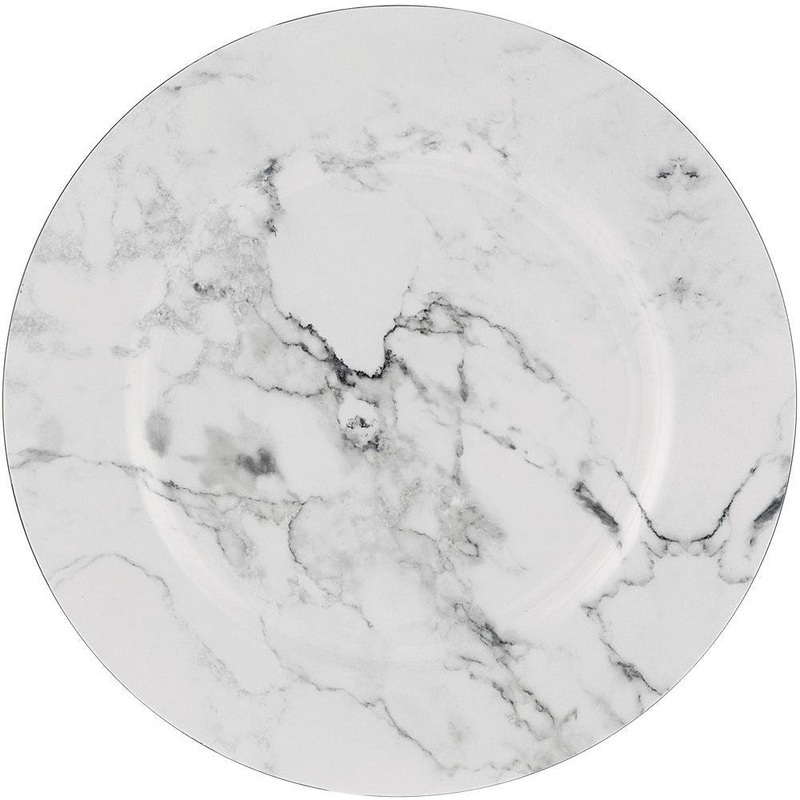13" Printed Plastic Charger - Marble