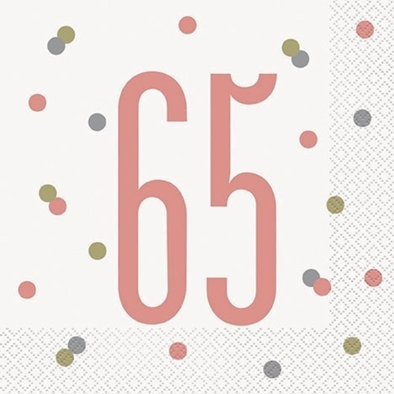 16 Glitz Rose Gold Lunch Napkins 65