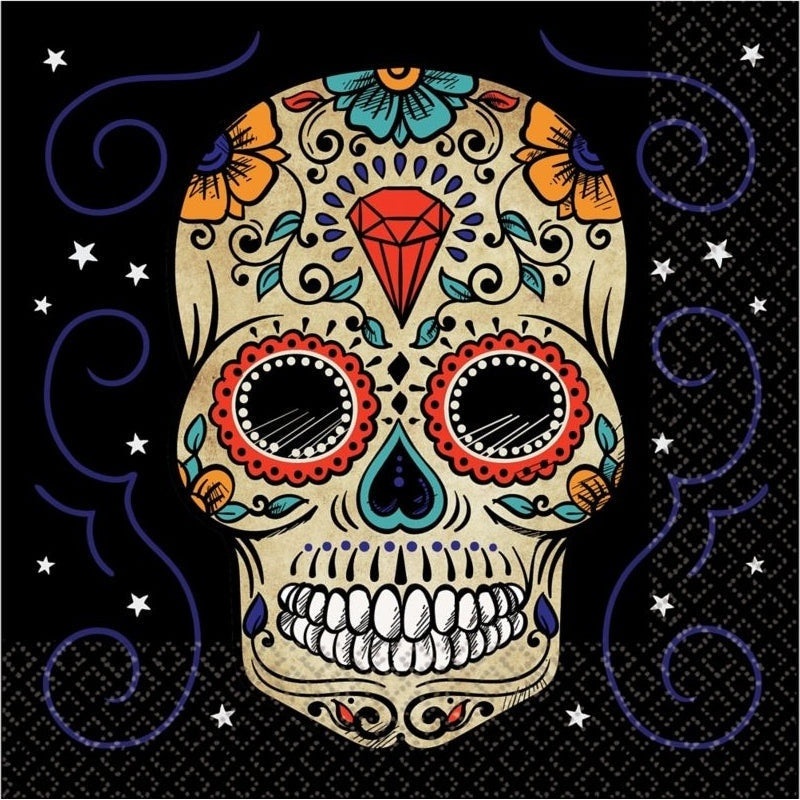 Napkins - Lunch, Day of Dead Sugar Skull