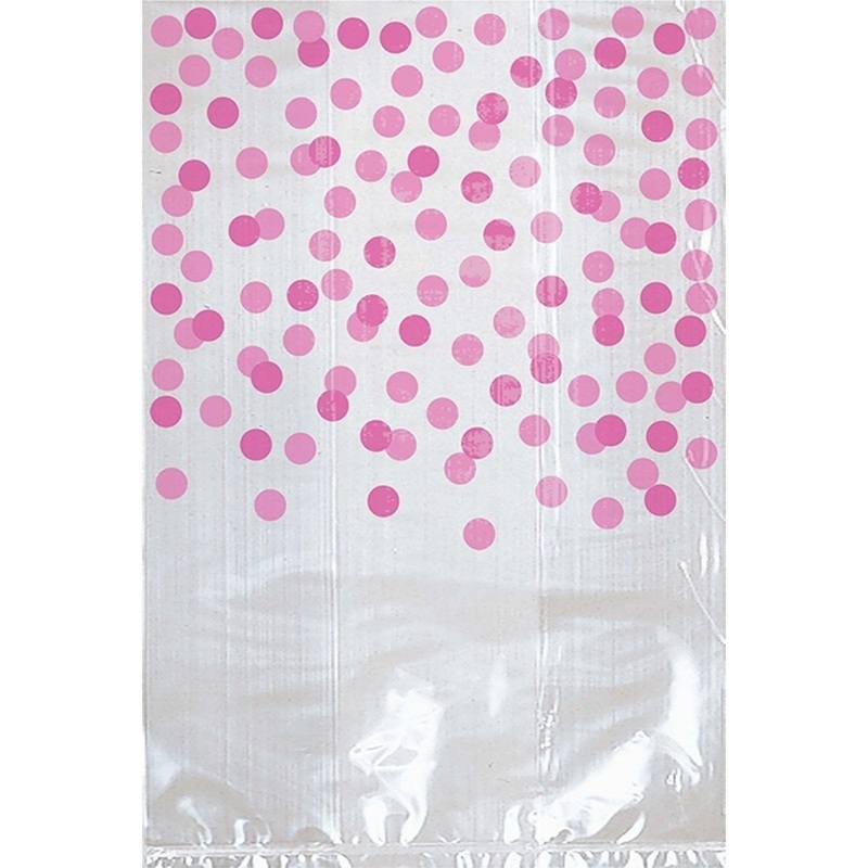 Pink Cellophane Bag With Dots
