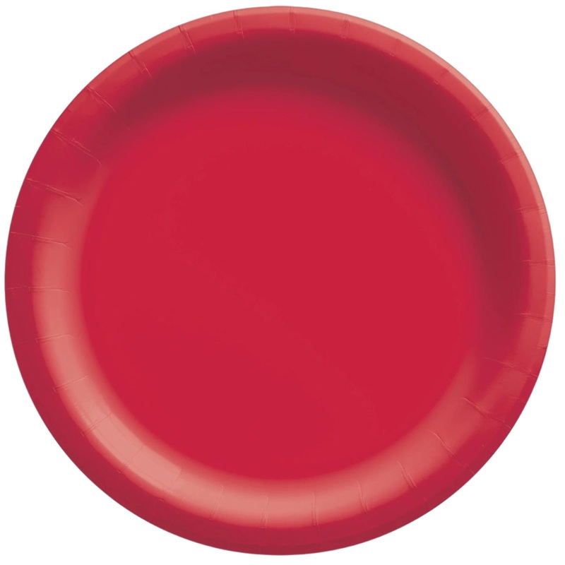 Plates - Apple Red, Round Paper, 10", 50 Count