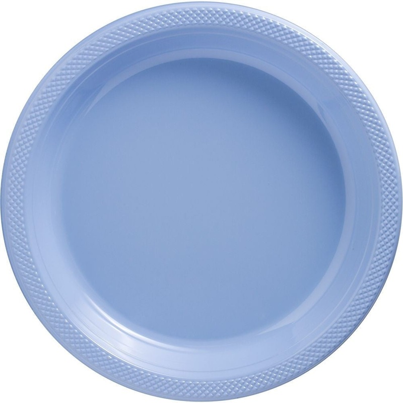 Plates - Pastel Blue, Round, Plastic, 10 1/4"