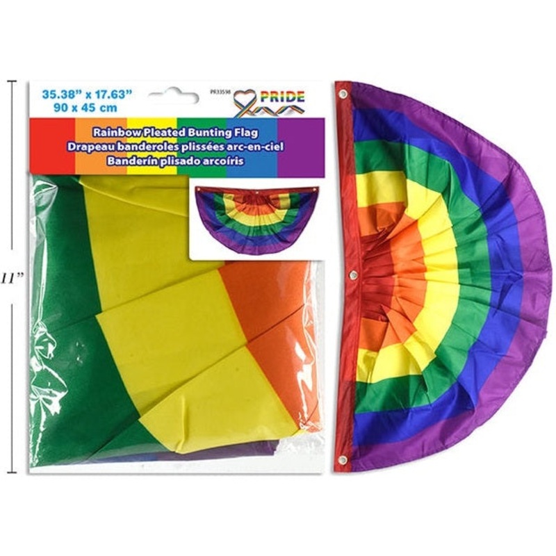 Rainbow Pleated Bunting Flag